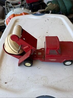 Tonka Red and Cream Cement Mixer Truck Toy